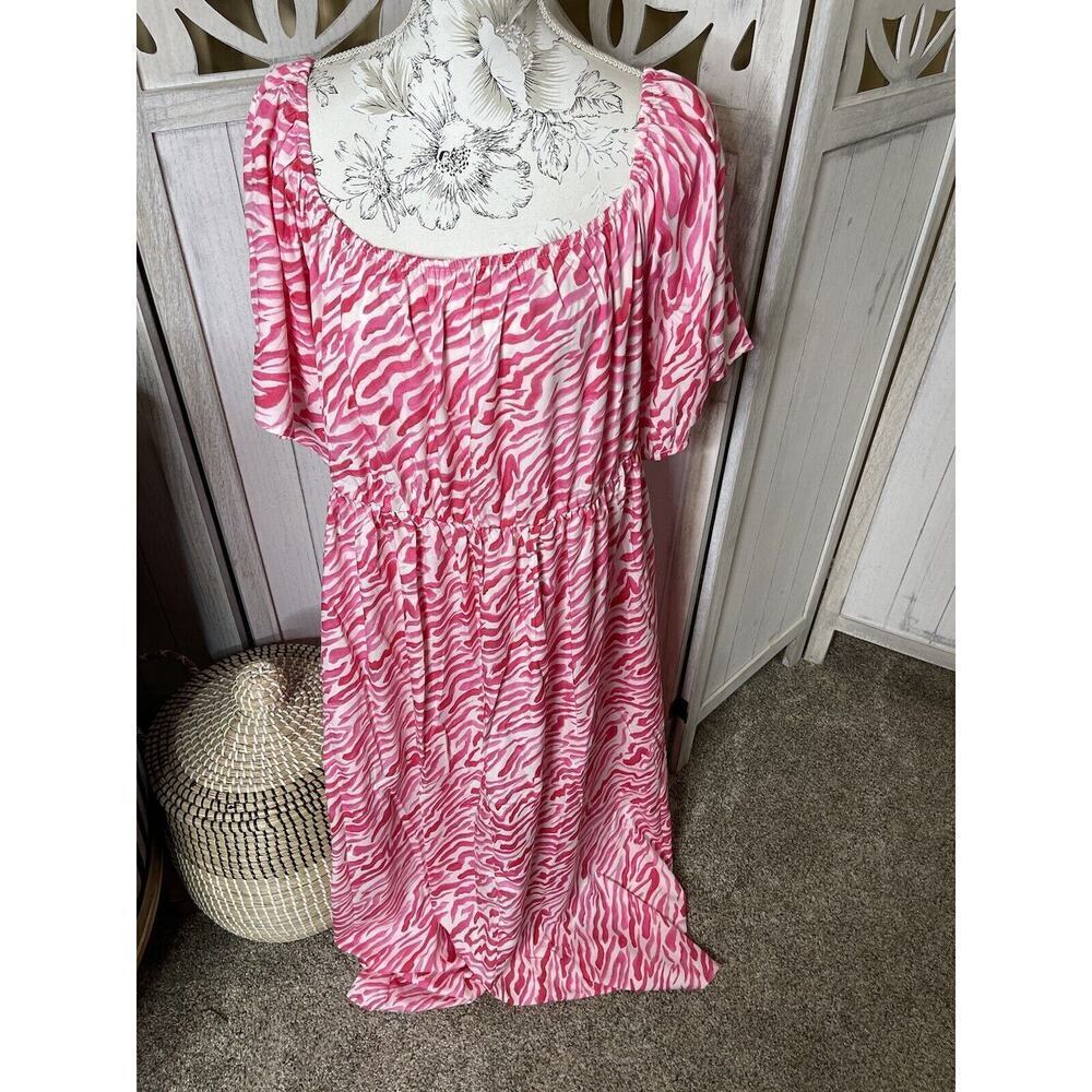 ASOS Design Curve Maxi Dress Size US 16 UK 20 Womens Pink Zebra Open Back